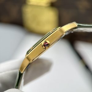 Cartier Santos Dumont Yellow Gold Replica Green Dial AF Factory 43.5mm x 31 (1)