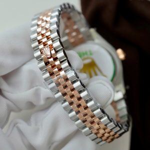 Rolex DateJust Demi Rose Gold Replica 11 Mother-of-Pearl Dial THB Factory 31mm (1)