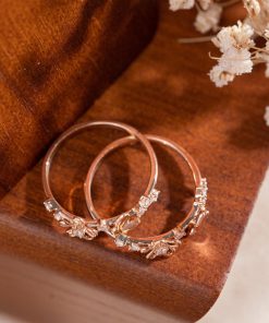 18k Rose Gold Women's Ring with Natural Diamonds in Flower Pattern Design (2)