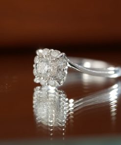 18k White Gold Women's Ring With Crafted Natural Diamonds (2)