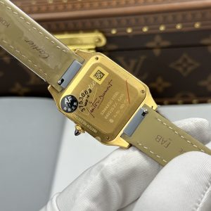Cartier Santos Dumont Yellow Gold Rep 1 1 Leather Strap AF Factory 43.5mm x 31 (1)