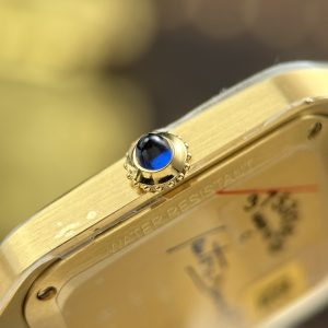 Cartier Santos Dumont Yellow Gold Grey Dial Rep 1 1 Leather Strap AF Factory 43.5mm x 31 (1)