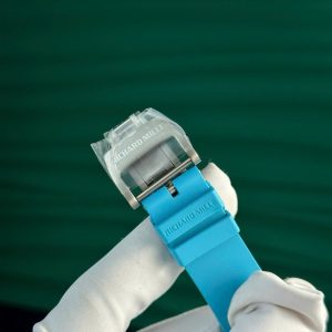 Richard Mille RM055 Carbon NTPT Replica 1 1 Blue Rubber Strap ZF Factory 49.9×42 (1)