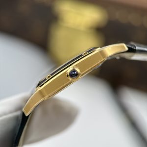 Cartier Santos Dumont Yellow Gold Black Dial Super Clone Watches AF Factory 43.5mm x 31 (1)