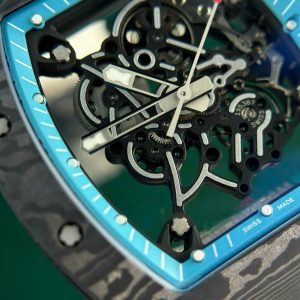 Richard Mille RM055 Carbon NTPT Super Clone Watches Blue Dial ZF Factory 49.9×42 (1)
