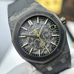 Audemars Piguet Royal Oak 15500 DiW Carbon NTPT Super Clone Watches Second Hand Yellow 41mm (1)