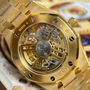 Audemars Piguet Royal Oak Jumbo Extra-thin Openworked 16204 Yellow Gold Replica Watches APS Factory 41mm (1)