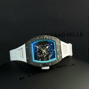 Richard Mille RM055 Carbon NTPT Super Clone Watches Blue Dial ZF Factory 49.9×42 (1)