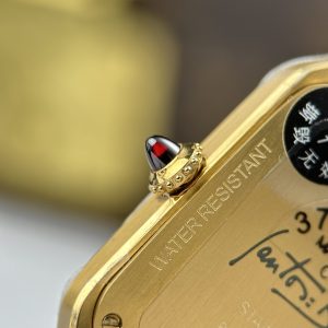 Cartier Santos Dumont Yellow Gold Replica Green Dial AF Factory 43.5mm x 31 (1)