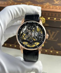 Audemars Piguet 26600 Tourbillon Openworked Replica 11 Watch Black Leather Strap 41mm (2)