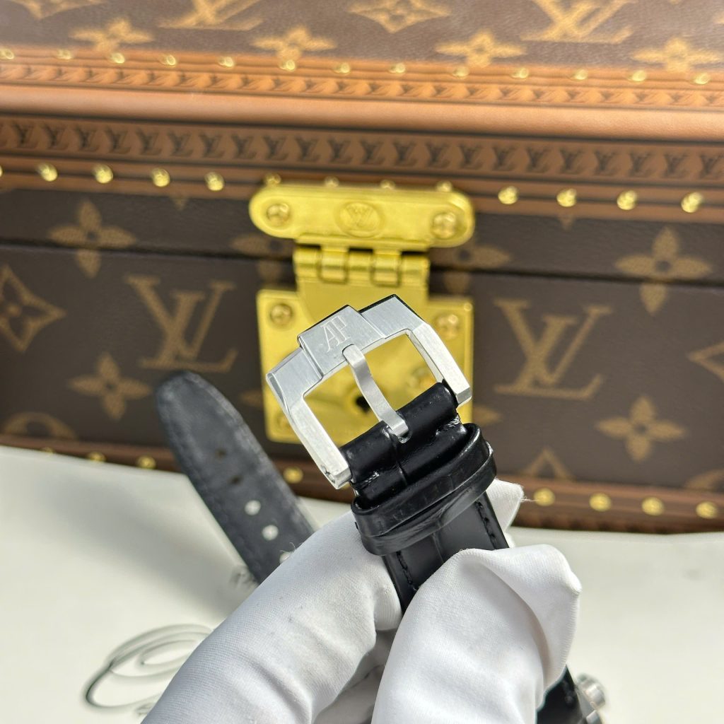 Audemars Piguet 26600 Tourbillon Openworked Replica Watches Black Leather Strap 41mm (2)