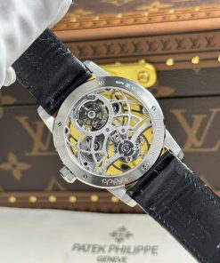 Audemars Piguet 26600 Tourbillon Openworked Replica Watches Black Leather Strap 41mm (2)