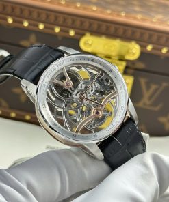 Audemars Piguet 26600 Tourbillon Openworked Replica Watches Black Leather Strap 41mm (2)