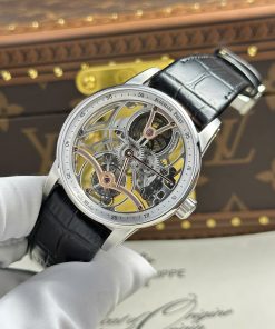 Audemars Piguet 26600 Tourbillon Openworked Replica Watches Black Leather Strap 41mm (2)