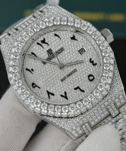 Audemars Piguet Iced Out Customs Full Moissanite Diamonds Royal Oak Replica 41mm (11)