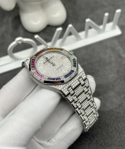 Audemars Piguet Iced Out Full Diamonds & Synthentic Gemstones Rainbow 41mm
