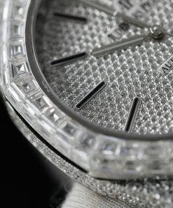 Audemars Piguet Iced Out Full Moissanite Diamonds Bezel Baguette 15400 41mm