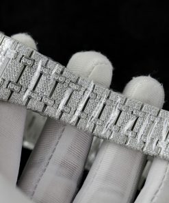 Audemars Piguet Iced Out Full Moissanite Diamonds Bezel Baguette 15400 41mm