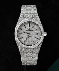 Audemars Piguet Iced Out Full Moissanite Diamonds Bezel Baguette 15400 41mm