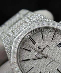 Audemars Piguet Iced Out Full Moissanite Diamonds Bezel Baguette 15400 41mm