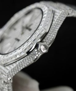 Audemars Piguet Iced Out Full Moissanite Diamonds Bezel Baguette 15400 41mm