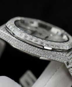 Audemars Piguet Iced Out Full Moissanite Diamonds Bezel Baguette 15400 41mm