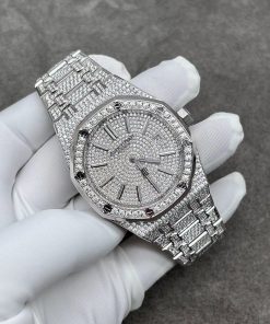 Audemars Piguet Iced Out Royal Oak White Gold Customs Full Diamonds 41mm (1)