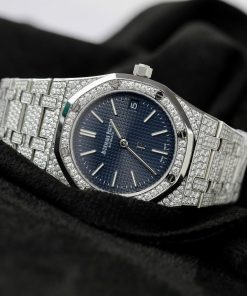Audemars Piguet Replica Watch Royal Oak Jumbo Extra-Thin 16202 Custom Moissanite Diamonds Hong Kong 39mm (2)