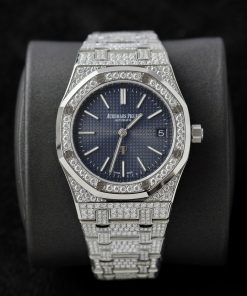Audemars Piguet Replica Watch Royal Oak Jumbo Extra-Thin 16202 Custom Moissanite Diamonds Hong Kong 39mm (2)