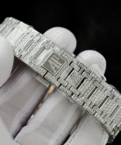 Audemars Piguet Replica Watch Royal Oak Jumbo Extra-Thin 16202 Custom Moissanite Diamonds Hong Kong 39mm (2)