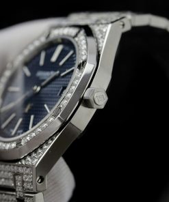 Audemars Piguet Replica Watch Royal Oak Jumbo Extra-Thin 16202 Custom Moissanite Diamonds Hong Kong 39mm (2)