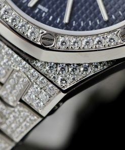 Audemars Piguet Replica Watch Royal Oak Jumbo Extra-Thin 16202 Custom Moissanite Diamonds Hong Kong 39mm (2)