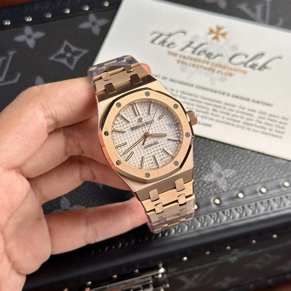 Audemars Piguet Replica Watches Royal Oak 15450 Rose Gold IP Factory 37mm (1)
