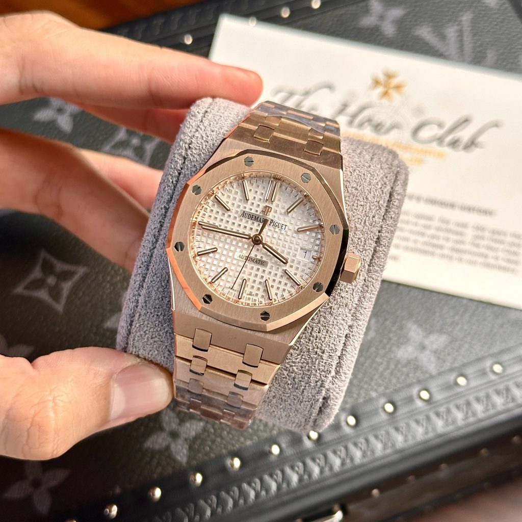 Audemars Piguet Replica Watches Royal Oak 15450 Rose Gold IP Factory 37mm (1)