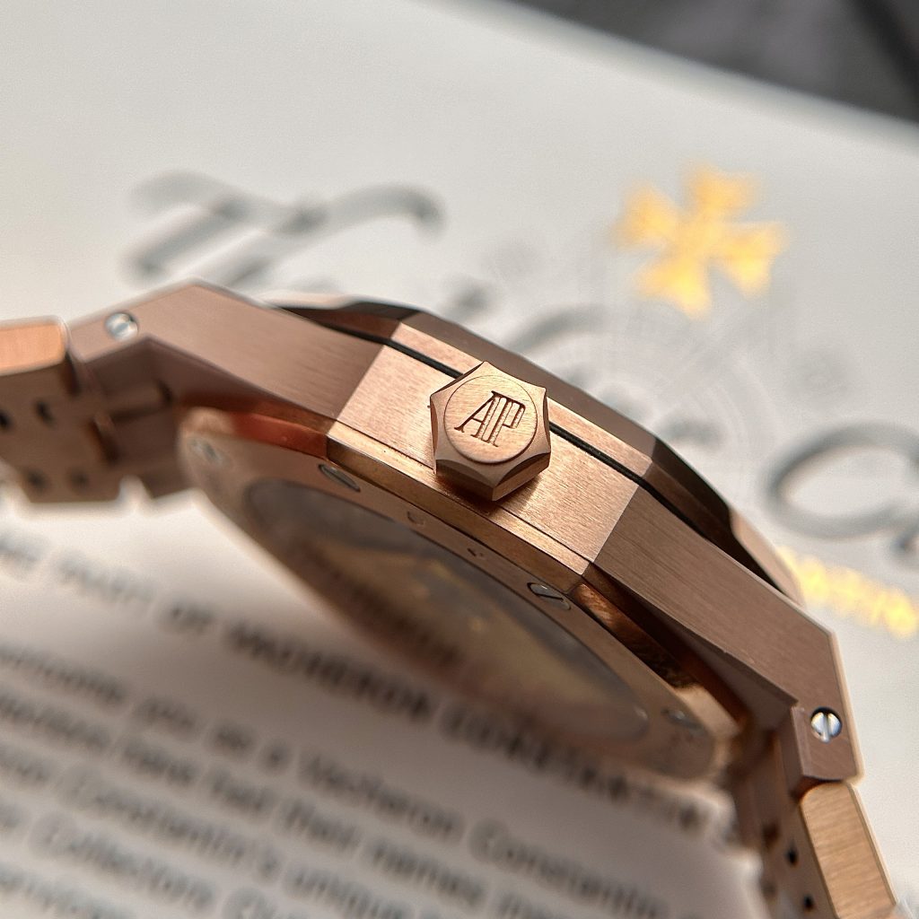 Audemars Piguet Replica Watches Royal Oak 15450 Rose Gold IP Factory 37mm (1)