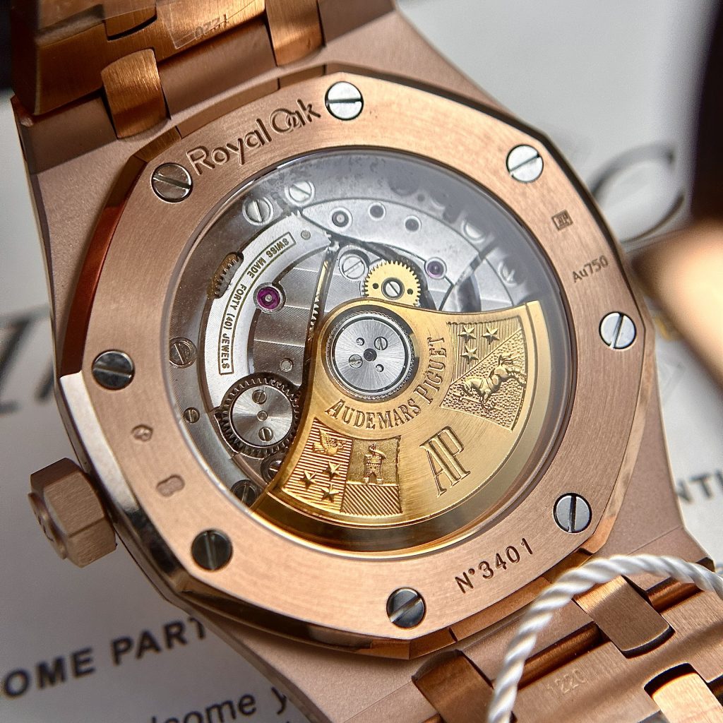Audemars Piguet Replica Watches Royal Oak 15450 Rose Gold IP Factory 37mm (1)