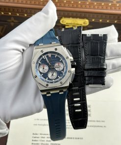 Audemars Piguet Replica Watches Royal Oak Offshore Chronograph 26420 Blue Dial APP Factory 43mm (2)