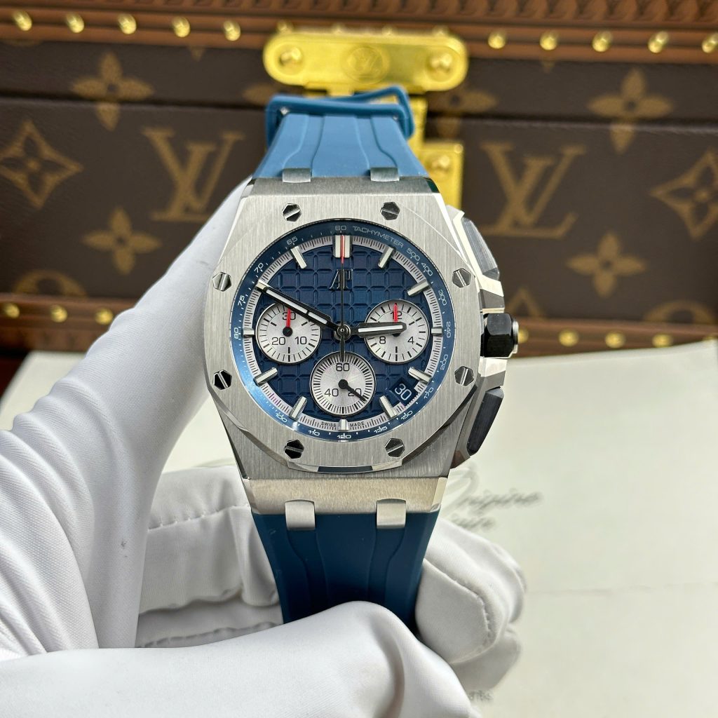Audemars Piguet Replica Watches Royal Oak Offshore Chronograph 26420 Blue Dial APP Factory 43mm (2)