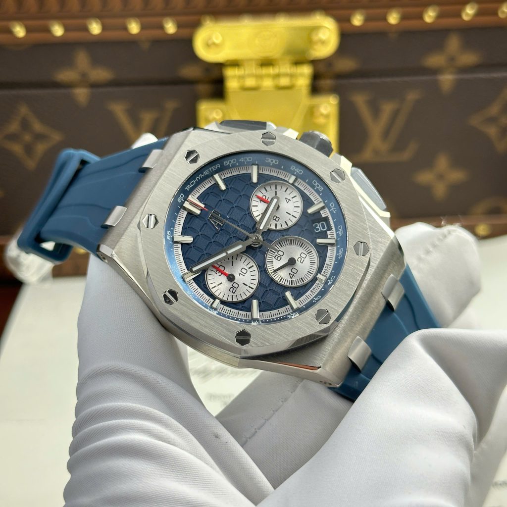 Audemars Piguet Replica Watches Royal Oak Offshore Chronograph 26420 Blue Dial APP Factory 43mm (2)