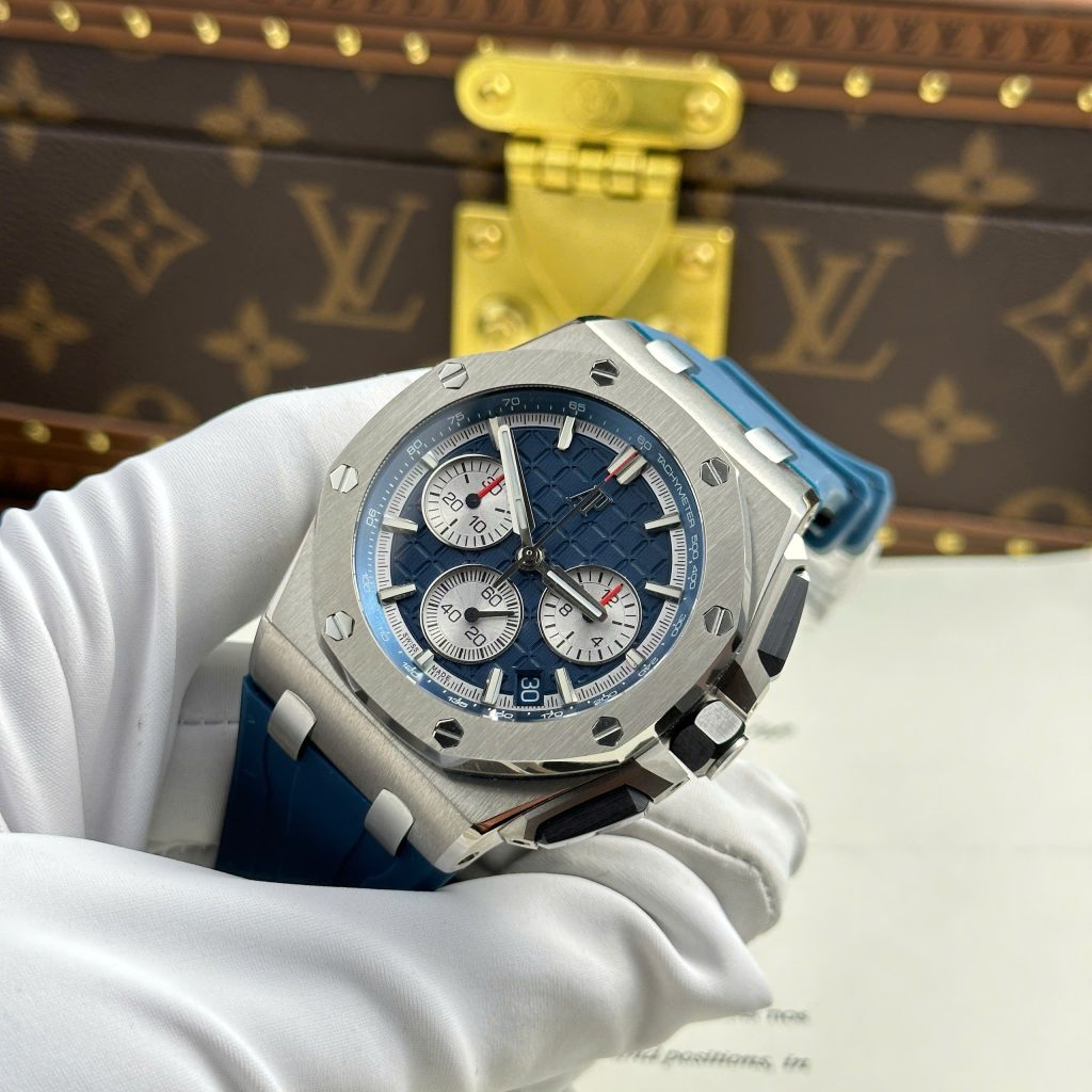 Audemars Piguet Replica Watches Royal Oak Offshore Chronograph 26420 Blue Dial APP Factory 43mm (2)