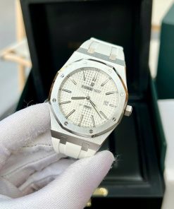 Audemars Piguet Royal Oak 15400ST Replica 11 Watch White Rubber Strap 41mm (2)