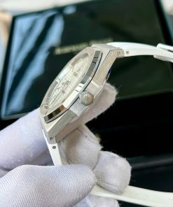 Audemars Piguet Royal Oak 15400ST Replica 11 Watch White Rubber Strap 41mm (2)