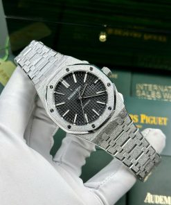 Audemars Piguet Royal Oak 15410 Frosted Gold Best Replica Watch Black Dial APS Factory 41mm (2)