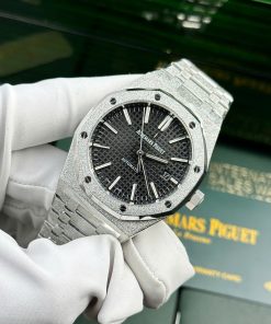 Audemars Piguet Royal Oak 15410 Frosted Gold Best Replica Watch Black Dial APS Factory 41mm (2)