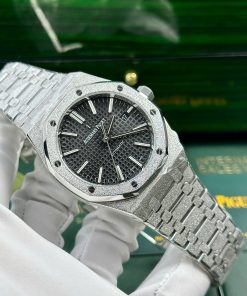 Audemars Piguet Royal Oak 15410 Frosted Gold Best Replica Watch Black Dial APS Factory 41mm (2)