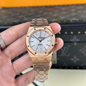 Audemars Piguet Royal Oak 15450 Rose Gold Rep 1 1 White Dial ZF Factoey 37mm (1)