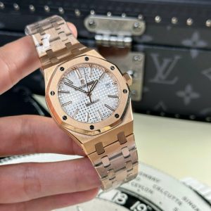 Audemars Piguet Royal Oak 15450 Rose Gold Rep 1 1 White Dial ZF Factoey 37mm (1)