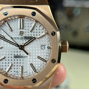 Audemars Piguet Royal Oak 15450 Rose Gold Rep 1 1 White Dial ZF Factoey 37mm (1)