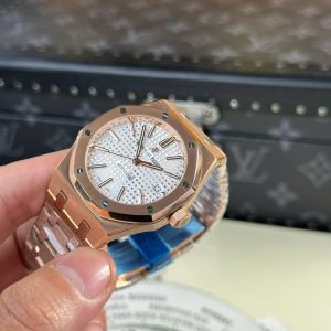 Audemars Piguet Royal Oak 15450 Rose Gold Rep 1 1 White Dial ZF Factoey 37mm (1)