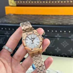 Audemars Piguet Royal Oak 15450 Rose Gold Rep 1 1 White Dial ZF Factoey 37mm (1)